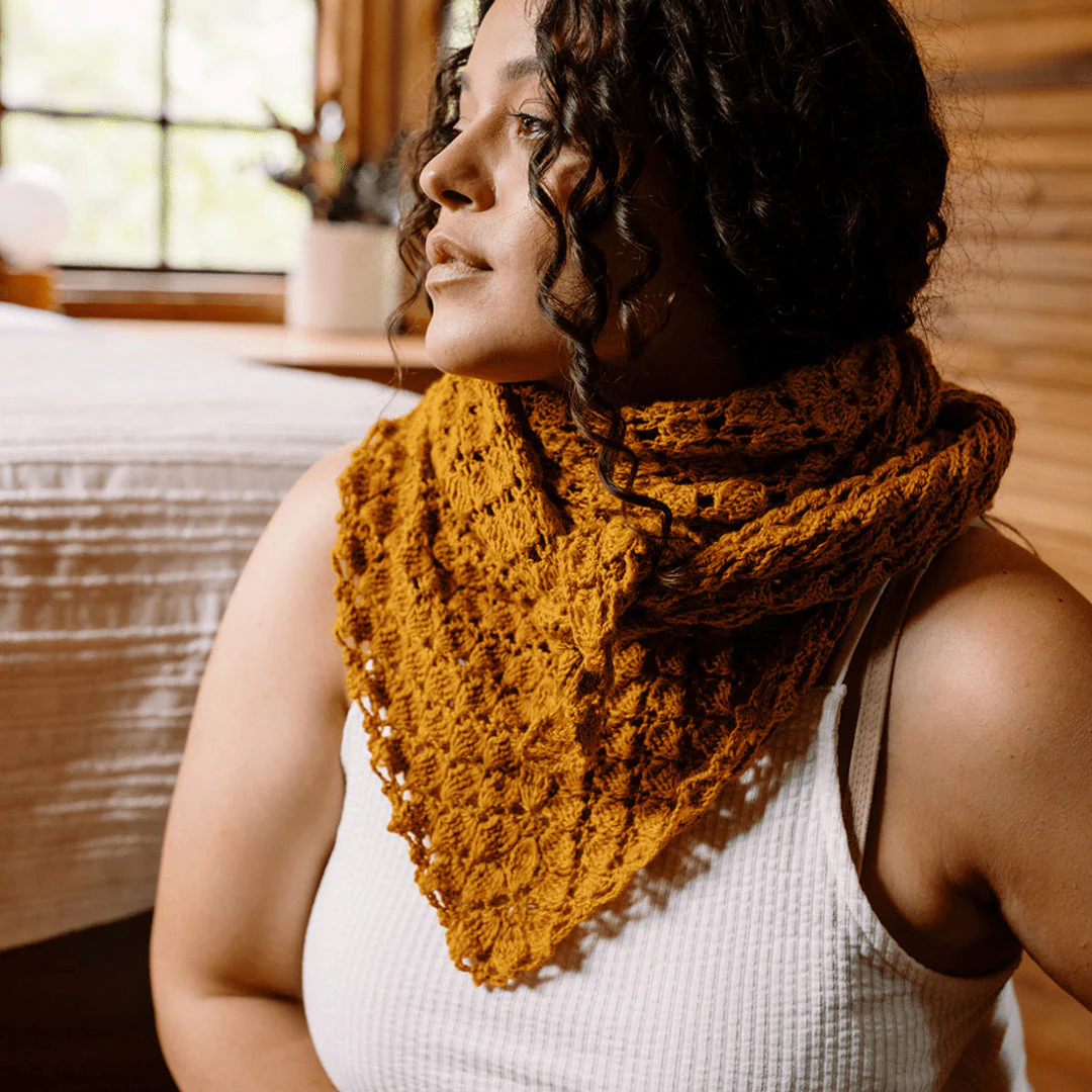 Grisaille - Triangular Lace Shawl - Crochet Kit - Image 4