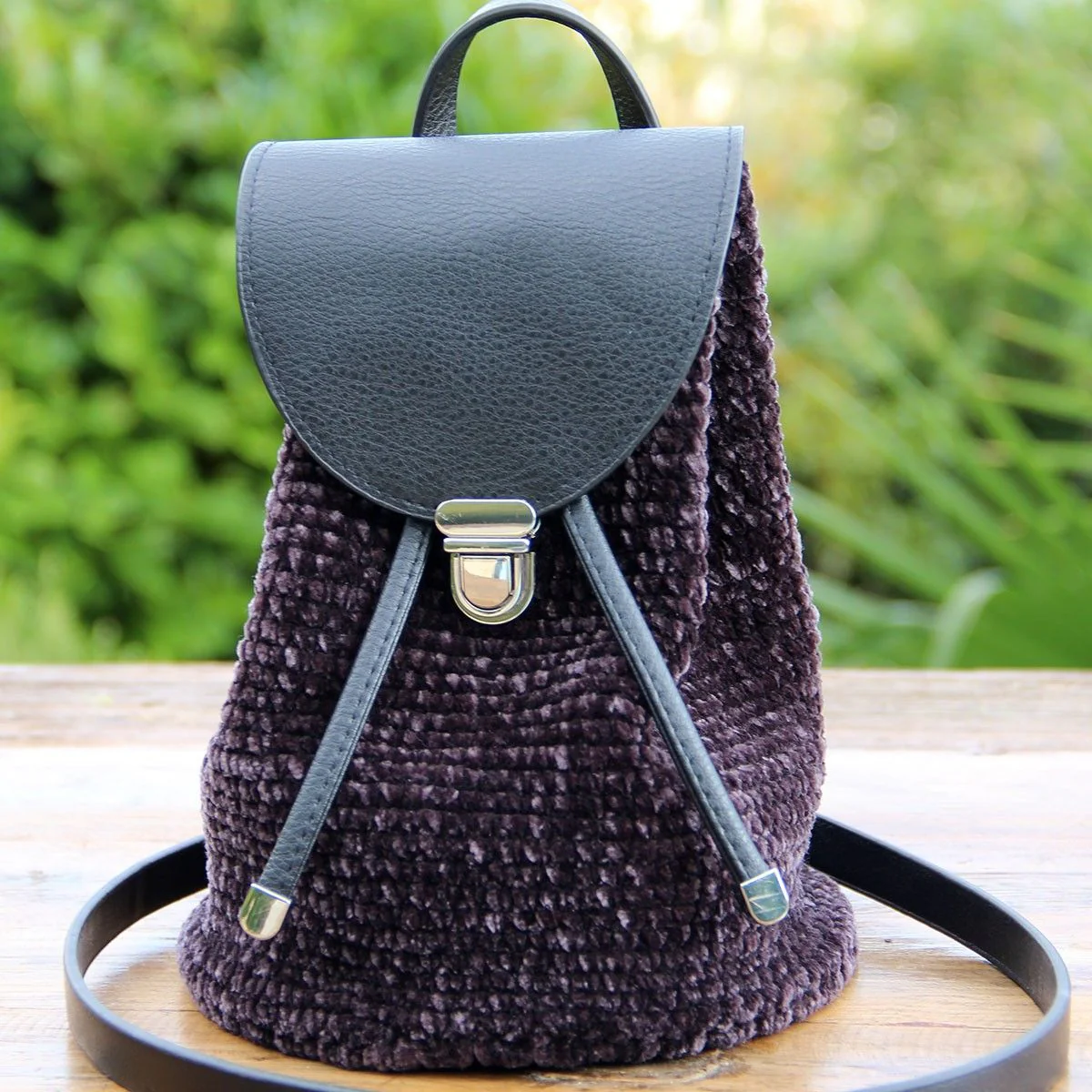 Bag Flap for Metal Lock - Black/Silver - Image 4