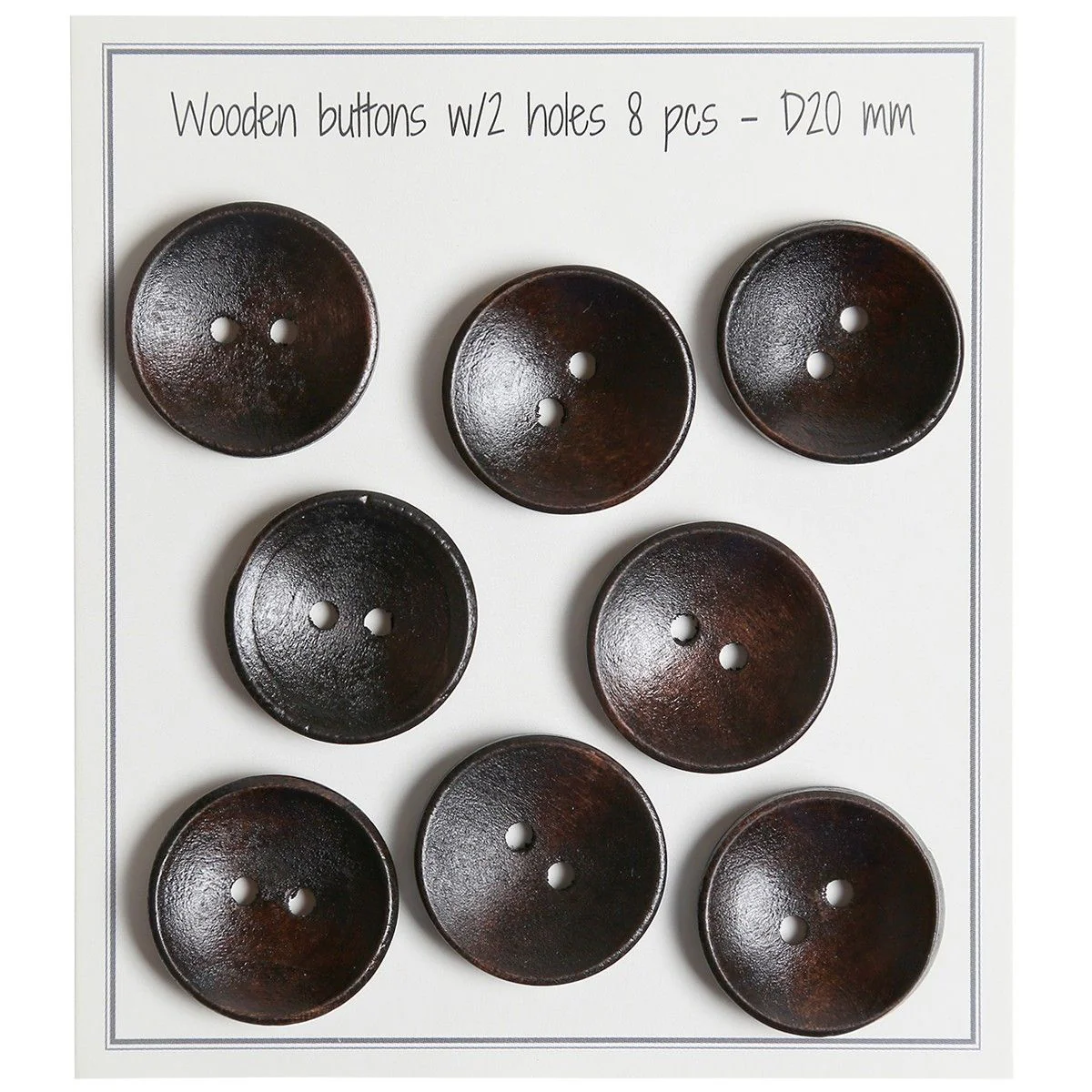 Deep Wooden Buttons - Dark - 8 pcs. - Image 3