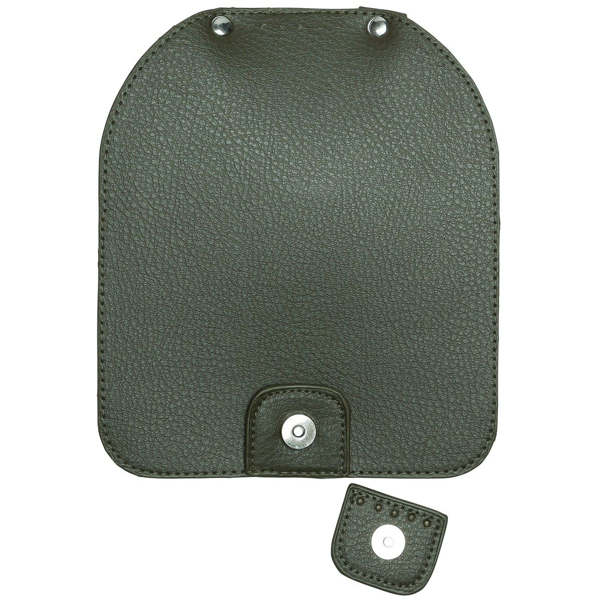 Bag Flap w/Magnetic Button - Green/Silver - Image 2