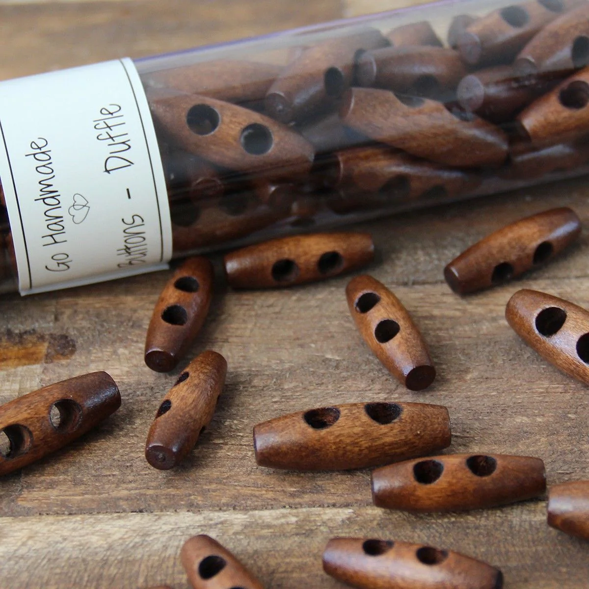 Oblong Wooden Buttons - 30 mm (1.2 inches) - Image 4