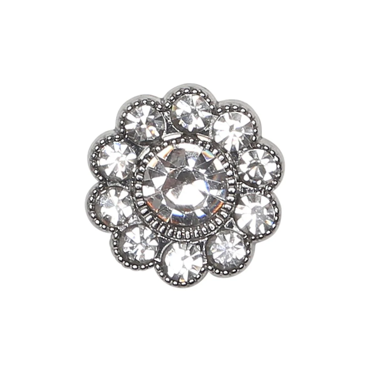 Bling Buttons - Large Stones - Silver - 4 pcs. - Image 5