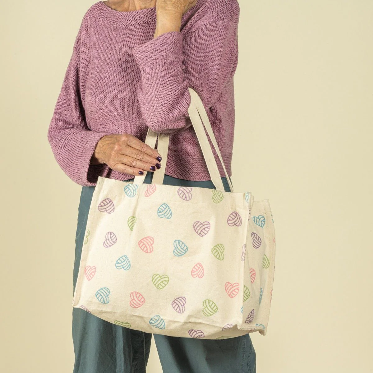 Canvas Drawstring Shopper - Image 4